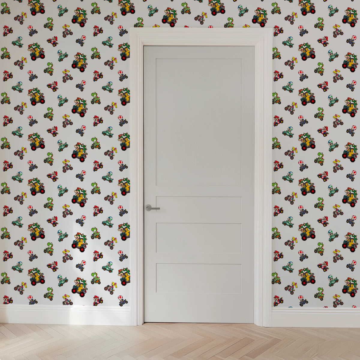Mario Kart™ World 2D Driving Friends on Grey Wallpaper