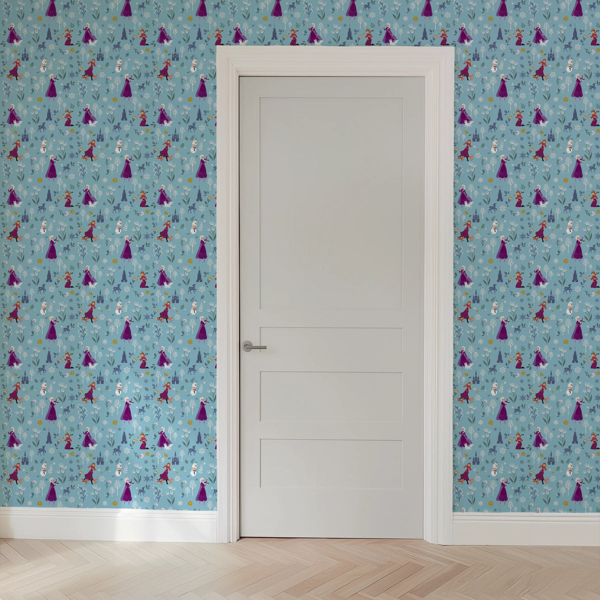 Disney Frozen  Winter Adventure on Blue Wallpaper