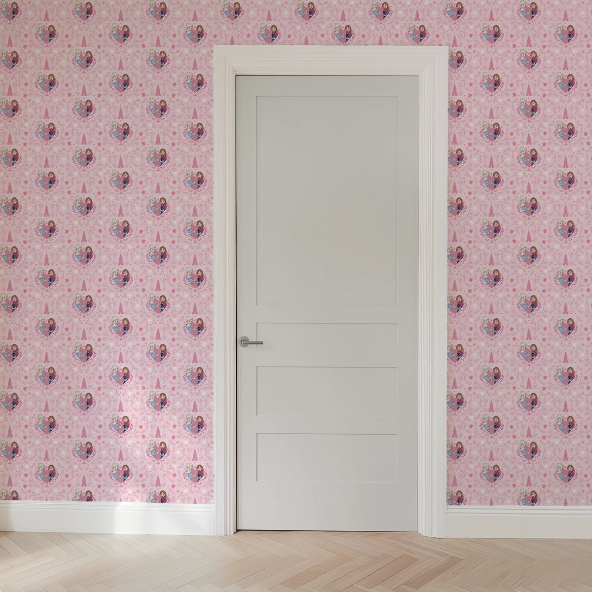 Disney Frozen  Sisterly Bond on Pink Wallpaper