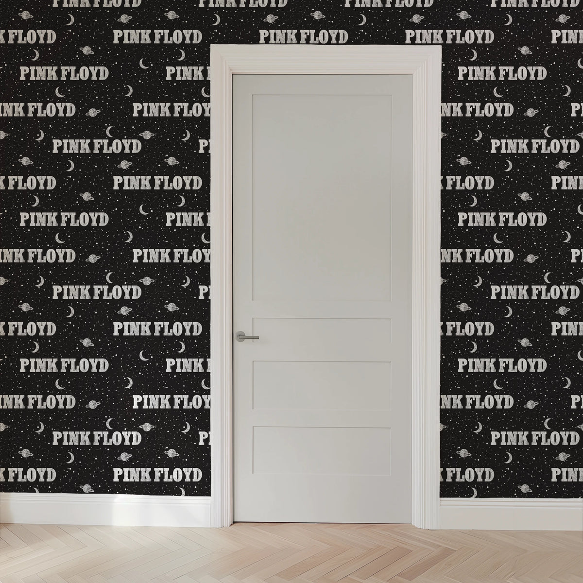 Pink Floyd Planets and Moons on Black Wallpaper