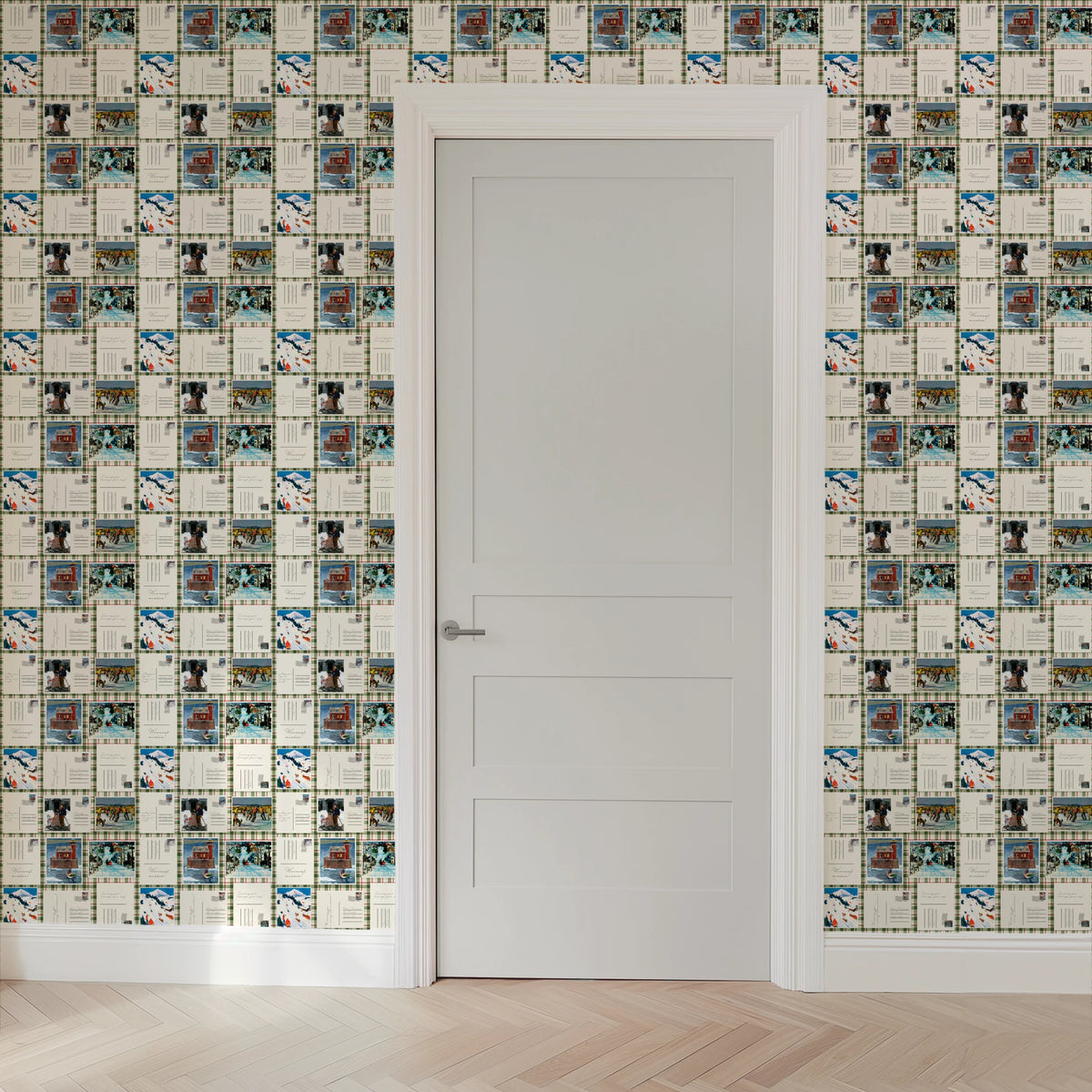 Saturday Evening Post Patchwork Postcards Wallpaper