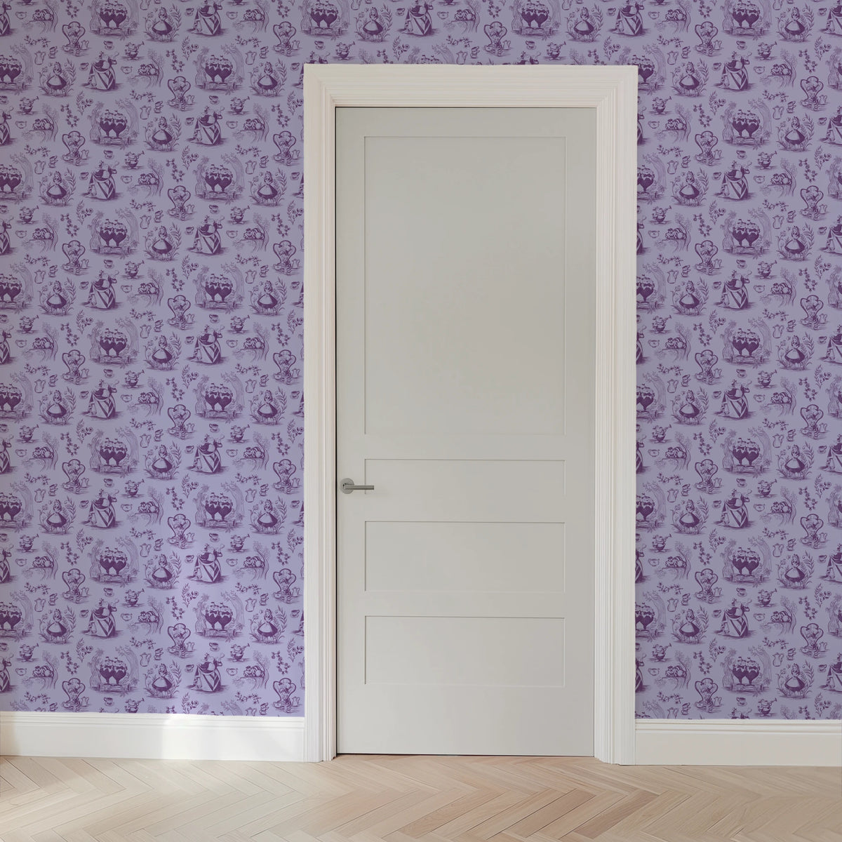 Disney Alice in Wonderland  Curiouser and Curiouser on Purple Wallpaper