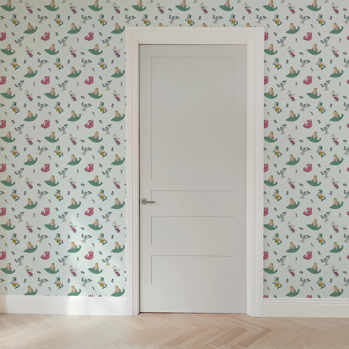 Disney Alice in Wonderland Green Whimsy Wallpaper