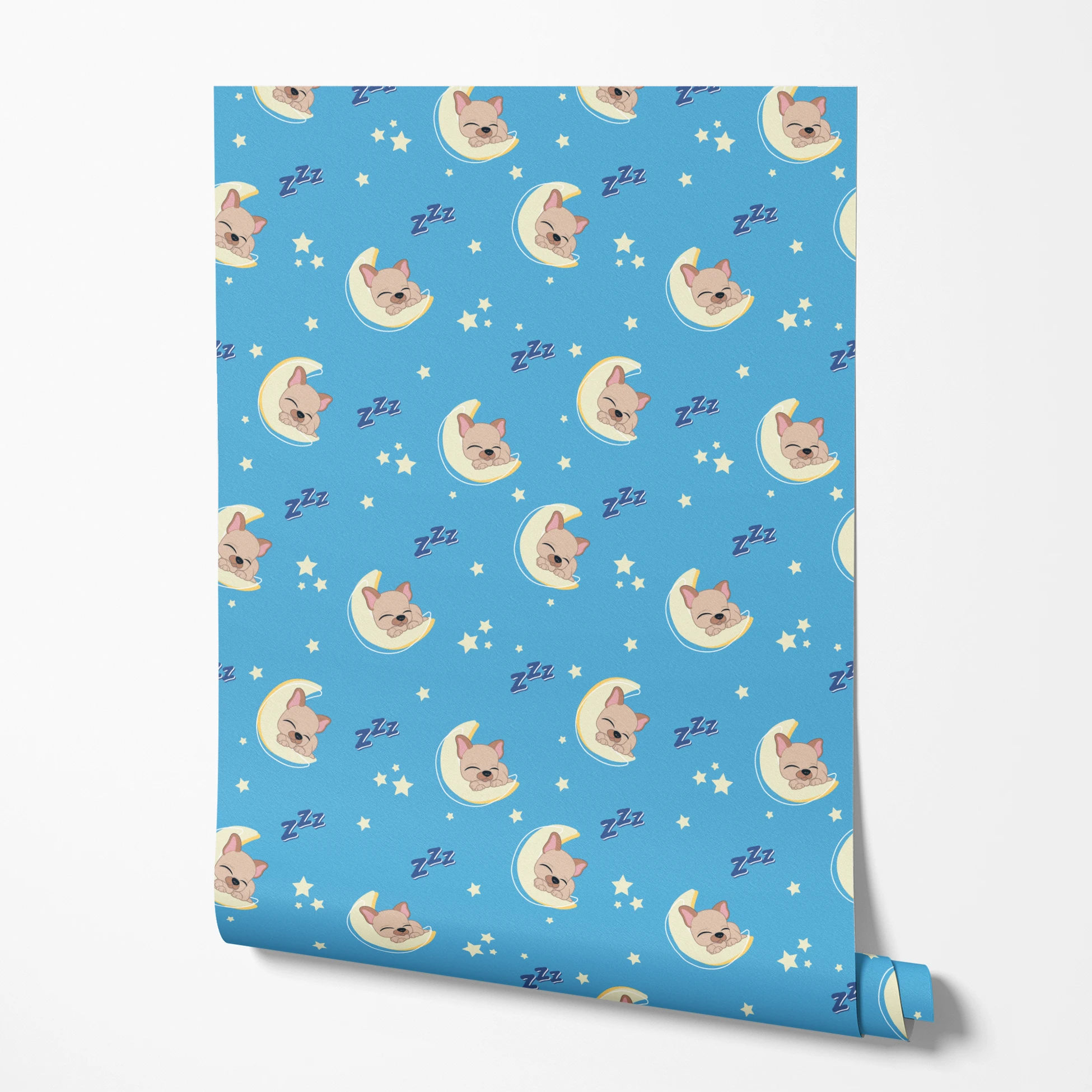 Hasbro Littliest Pet Shop Frenchie Snooze on Blue Wallpaper