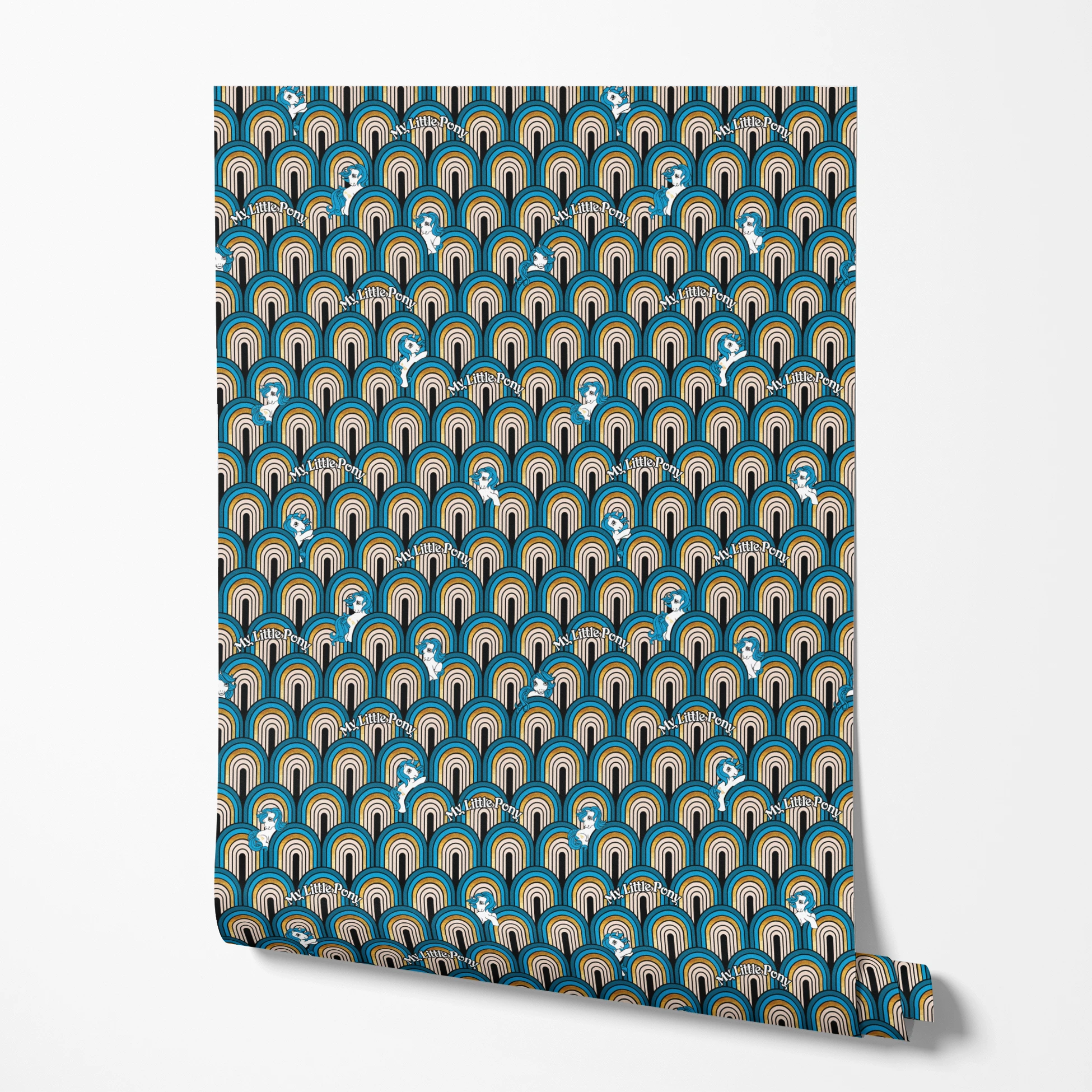Hasbro My Little Pony Glitter Arches on Blue Wallpaper