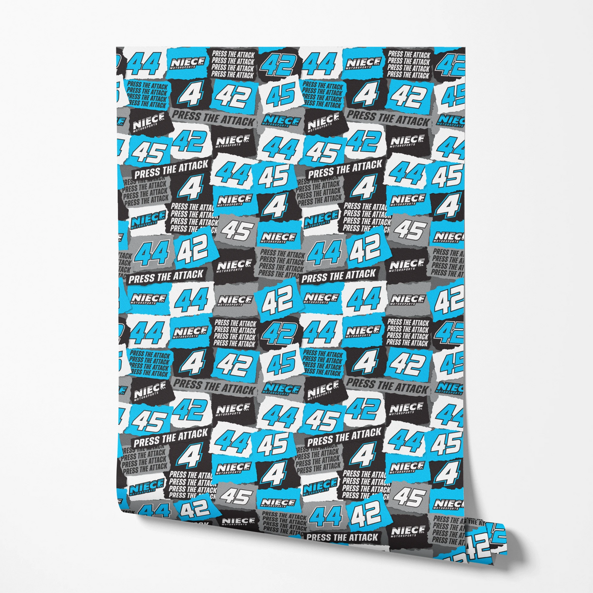 Niece Motorsports Press the Attack Logo Patchwork Wallpaper