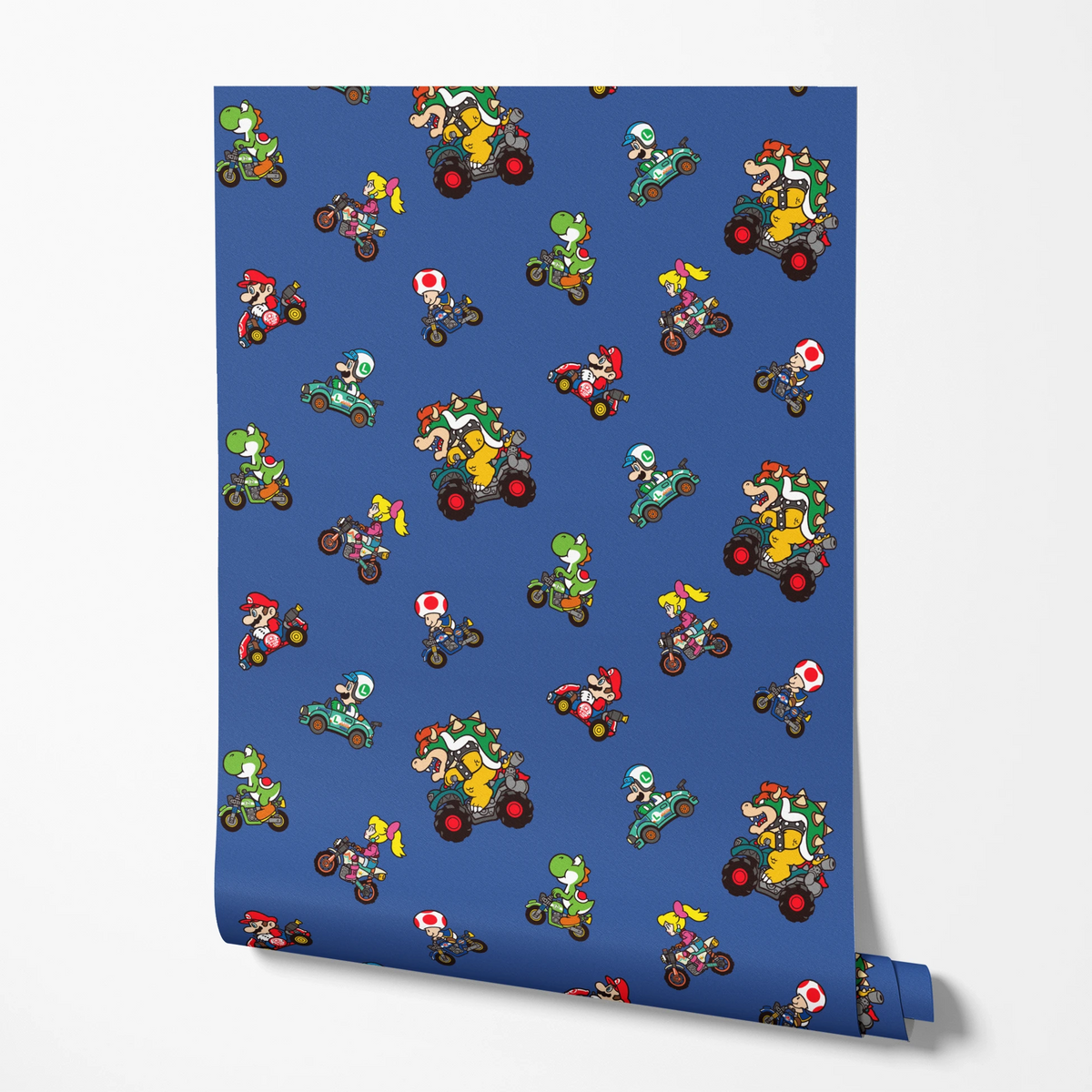 Mario Kart™ World 2D Driving Friends on Blue Wallpaper