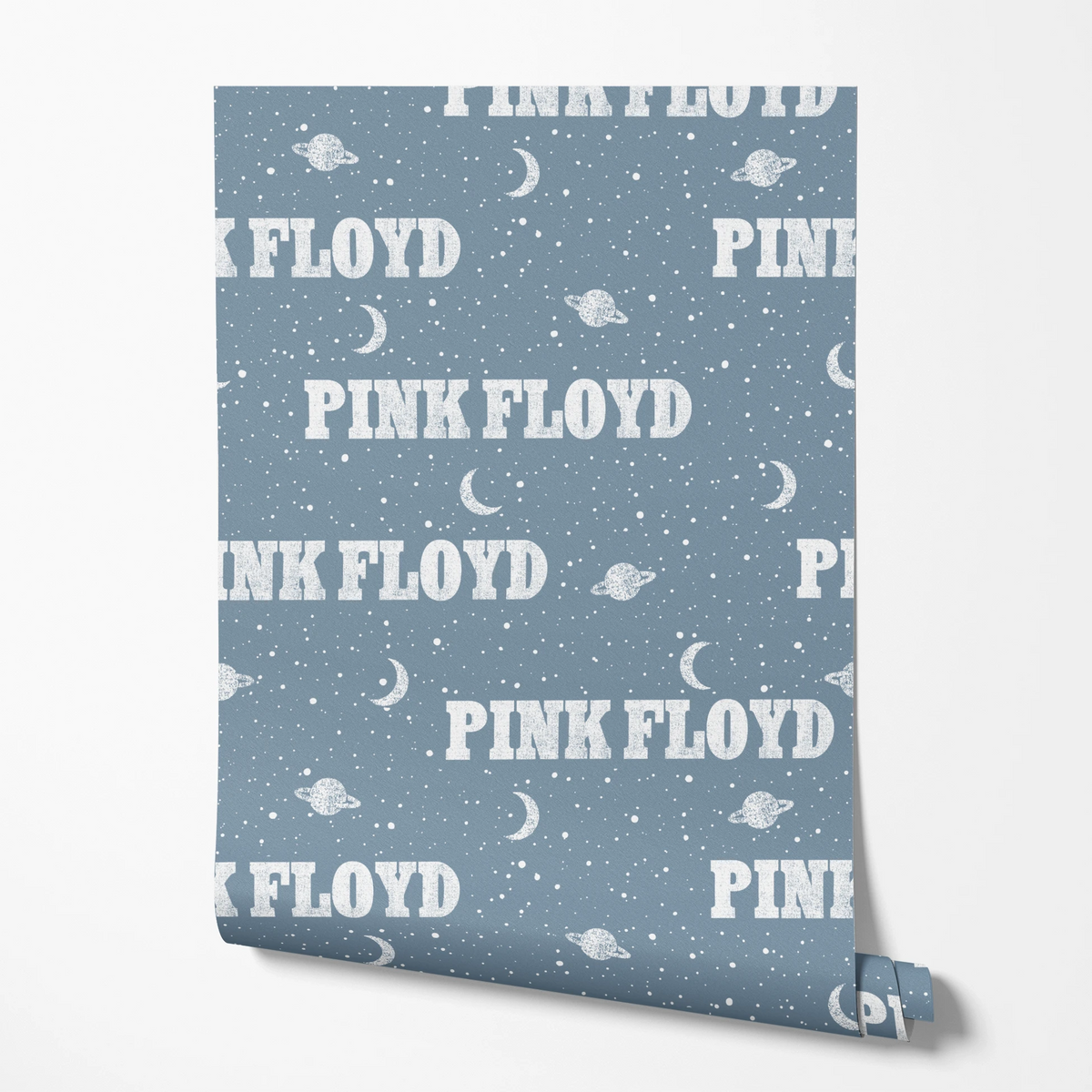 Pink Floyd Planets and Moons on Blue Wallpaper
