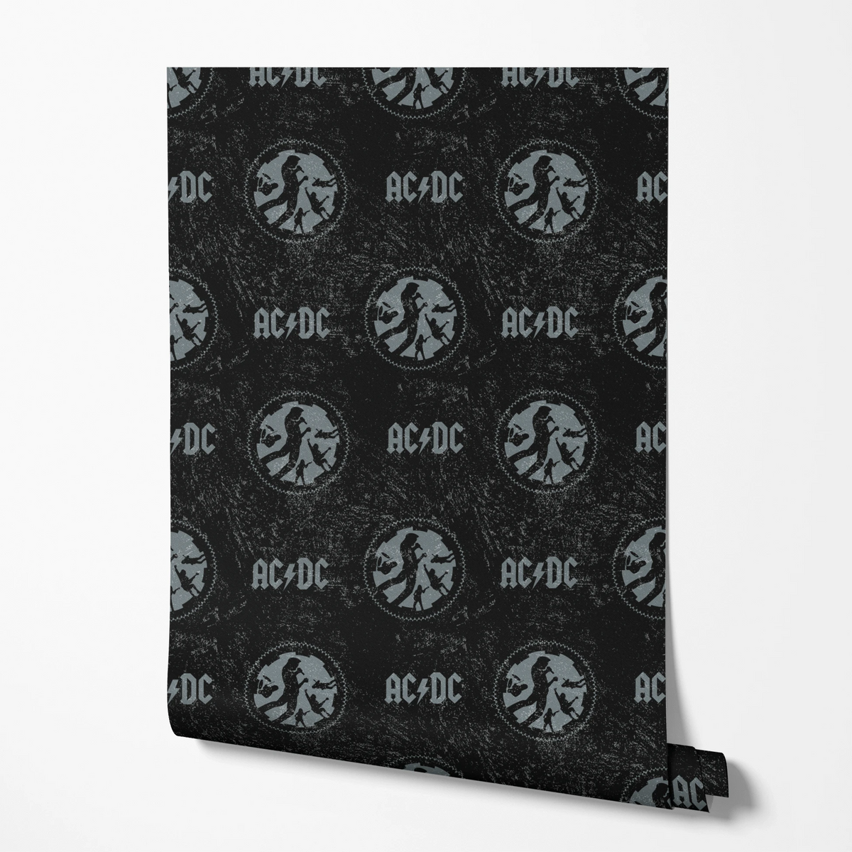 AC/DC Distressed Logo and Band Wallpaper