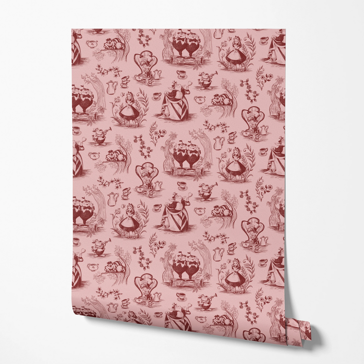 Disney Alice in Wonderland  Curiouser and Curiouser on Pink Wallpaper