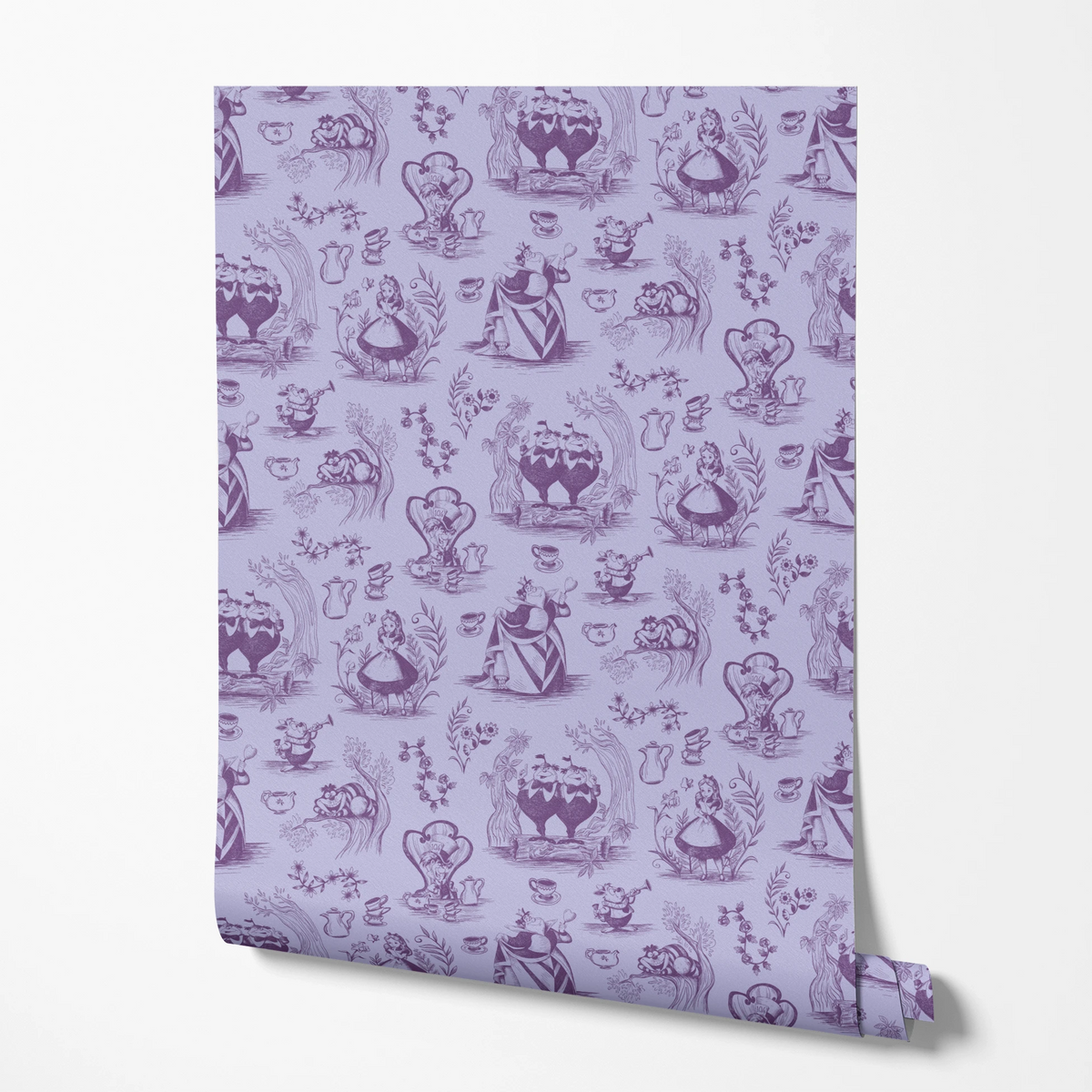 Disney Alice in Wonderland  Curiouser and Curiouser on Purple Wallpaper