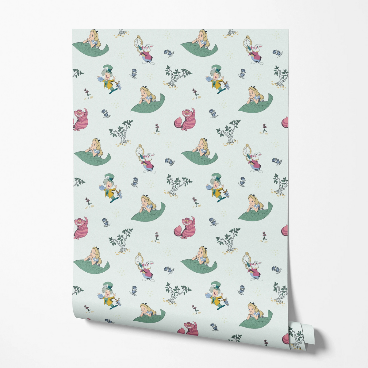 Disney Alice in Wonderland Green Whimsy Wallpaper