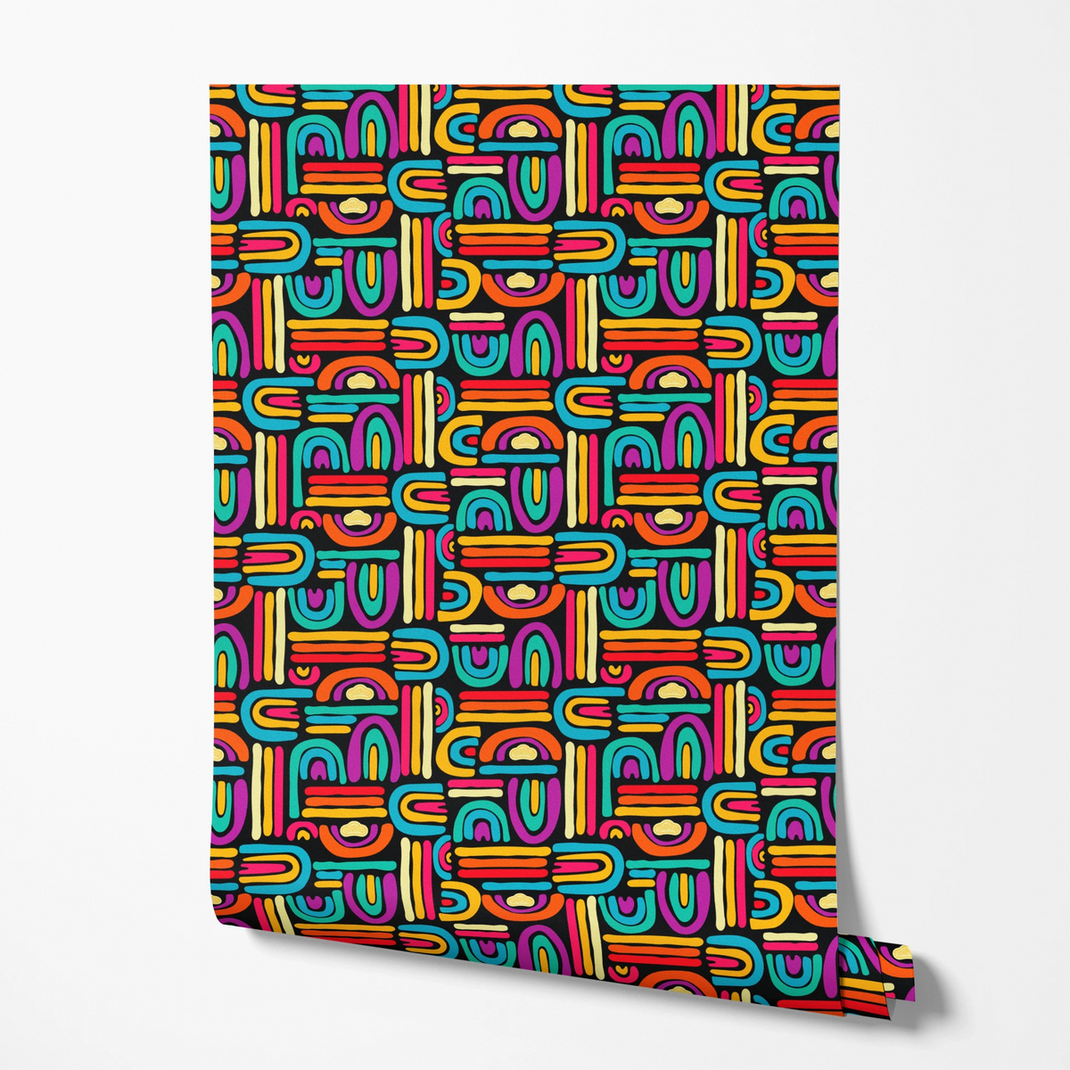 Hasbro Play-Doh Rainbow Arch on Black Wallpaper
