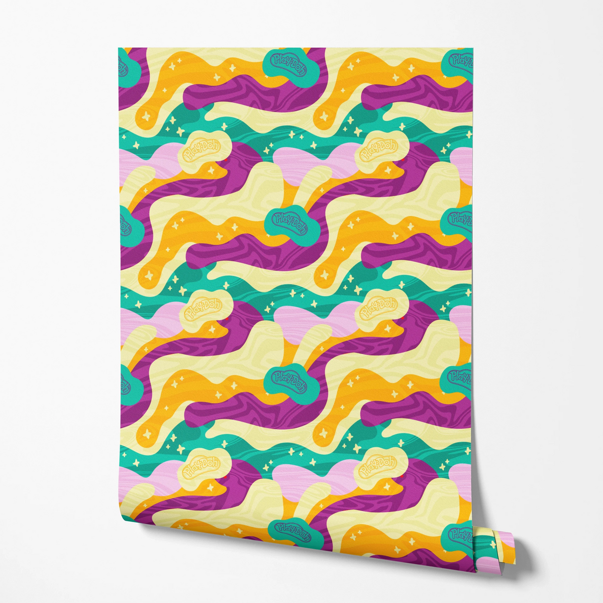 Hasbro Play-Doh Retro Clouds in Purple Wallpaper