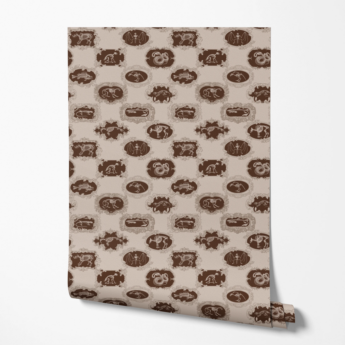 Disney Haunted Mansion Pet Portraits on Greige Wallpaper